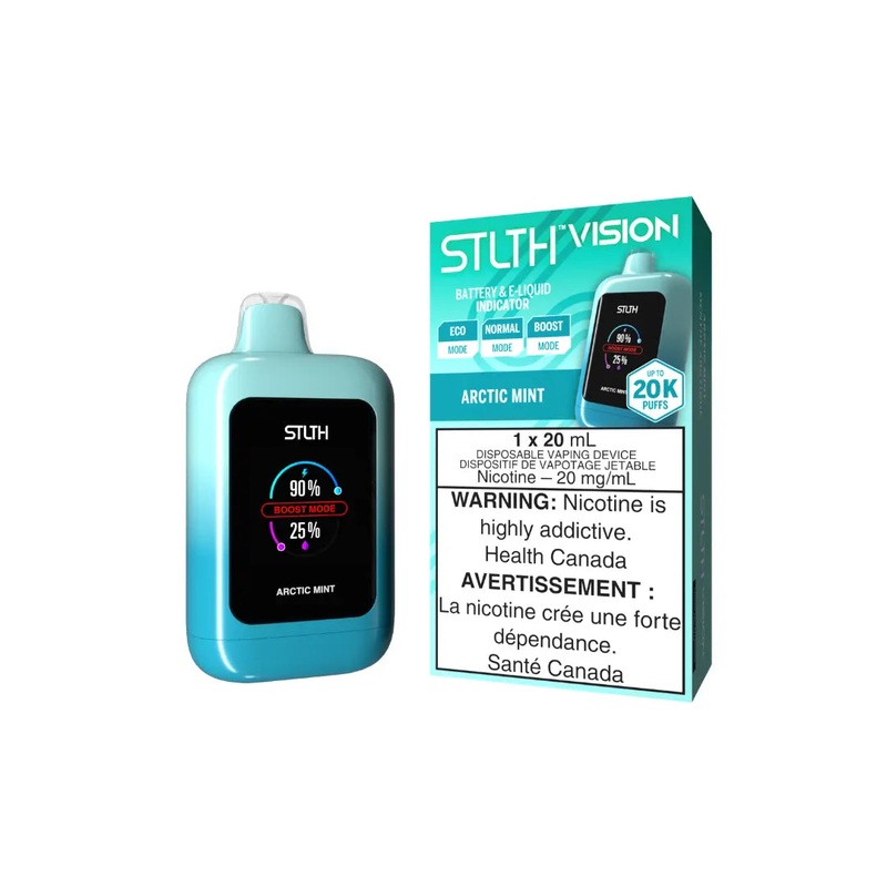 Stlth Vision 20k Disposable|Arctic Mint|Banana Ice|Blackberry Ice|Blood Orange Ice|Blue Razz Lemon Ice|Cherry Grape Ice|Citrus Burst Ice|Classic Ice|Coconut Razz Ice|Dry Ice|Golden Ticket|Green Apple Ice|Hawaiian Mist Ice|Juicy Peach Ice|Peach Blue Razz I