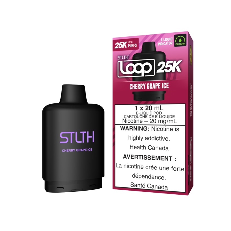 STLTH Loop 25K Pod – Cherry Grape Ice 20mg