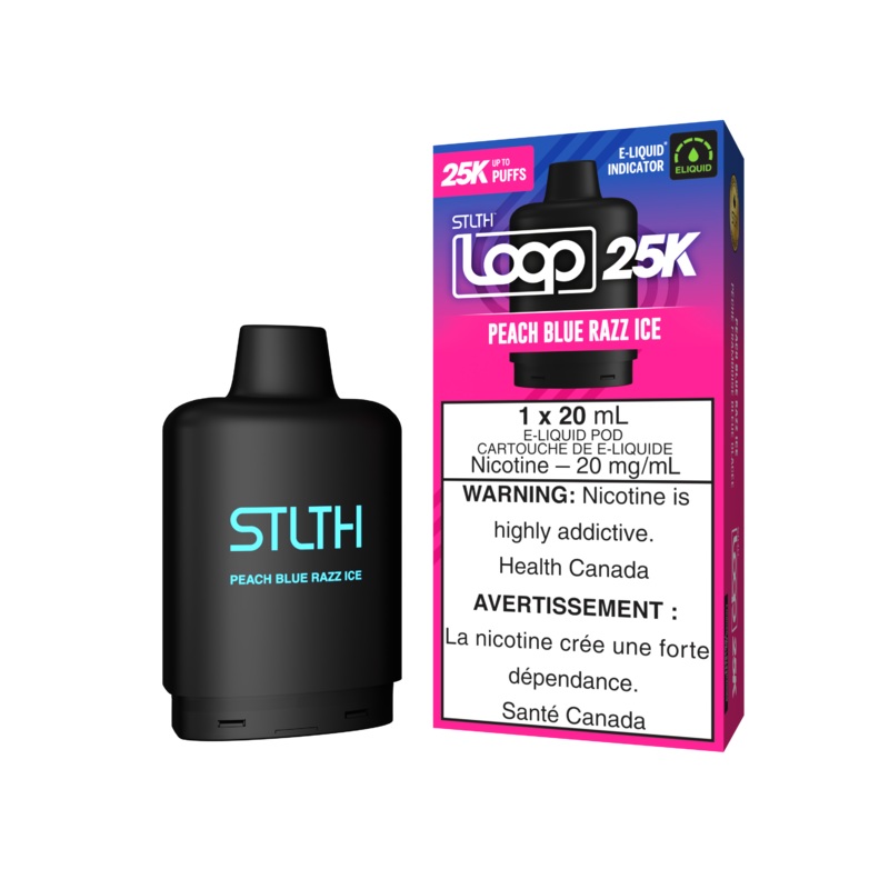STLTH Loop 25K Pod – Peach Blue Razz Ice 20mg