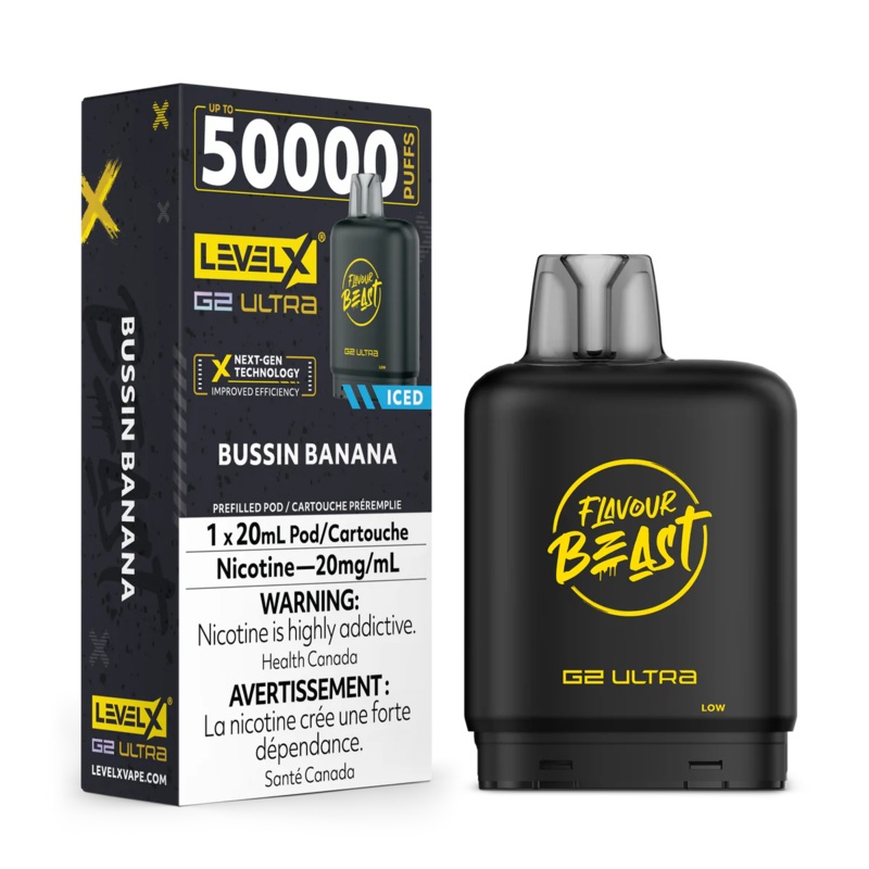 Level X Flavour Beast G2 Ultra – Bussin’ Banana Iced 20mg