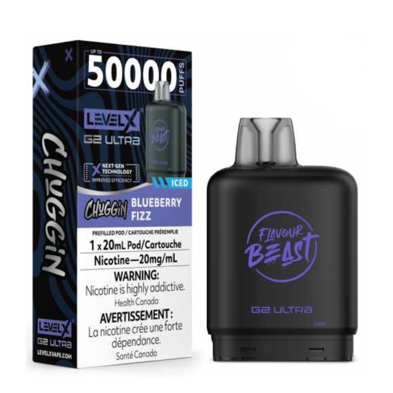 Level X Flavour Beast G2 Ultra – Chuggin’ Blueberry Fizz Iced 20mg