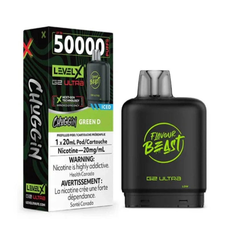 Level X Flavour Beast G2 Ultra – Chuggin’ Green D Iced 20mg