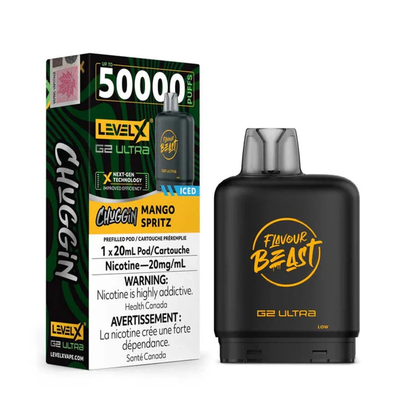 Level X Flavour Beast G2 Ultra – Chuggin’ Mango Spritz Iced 20mg