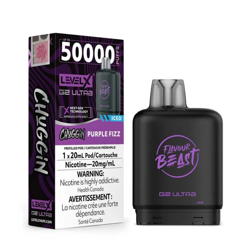 Level X Flavour Beast G2 Ultra – Chuggin’ Purple Fizz Iced 20mg