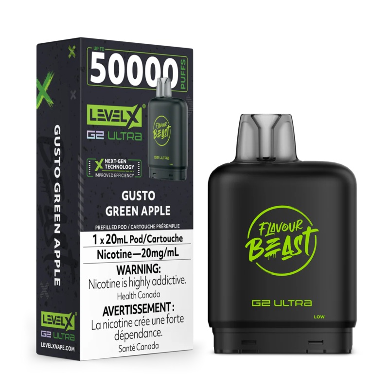 Level X Flavour Beast G2 Ultra – Gusto Green Apple 20mg