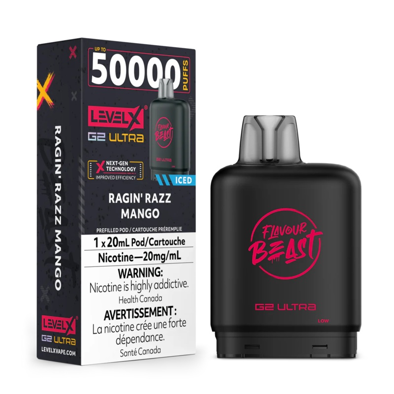 Level X Flavour Beast G2 Ultra – Ragin’ Razz Mango Iced 20mg