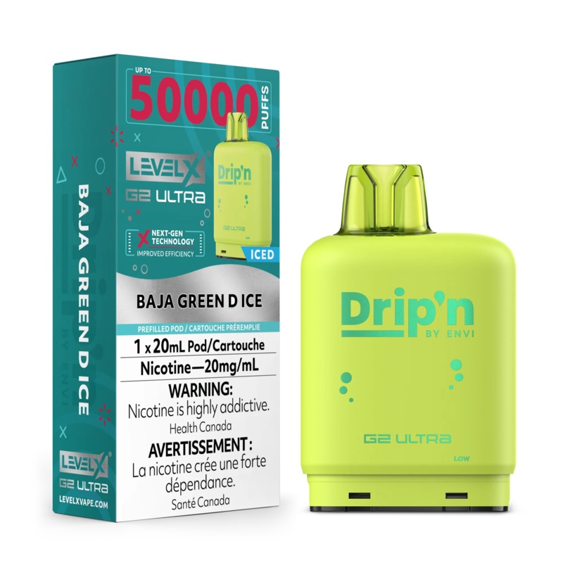Level X Drip’n G2 Ultra Pod – Baja Green D Ice 20mg