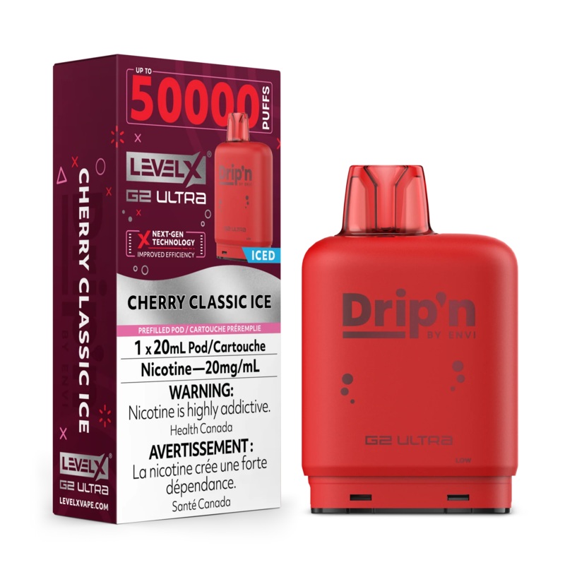 Level X Drip’n G2 Ultra Pod – Cherry Classic Ice 20mg