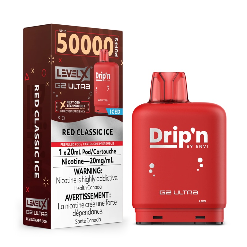 Level X Drip’n G2 Ultra Pod – Red Classic Ice 20mg