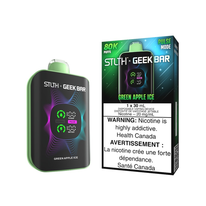 STLTH x Geek Bar 80K Disposable – Green Apple Ice 20mg