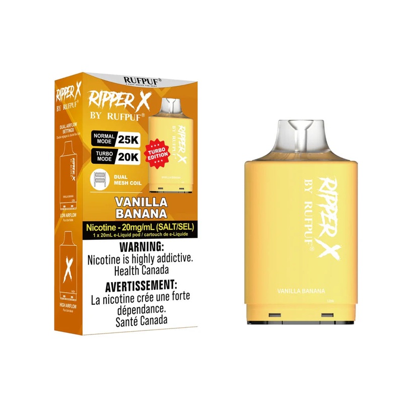 RIPPER X by RUFPUF 25K Pod – Vanilla Banana 20mg
