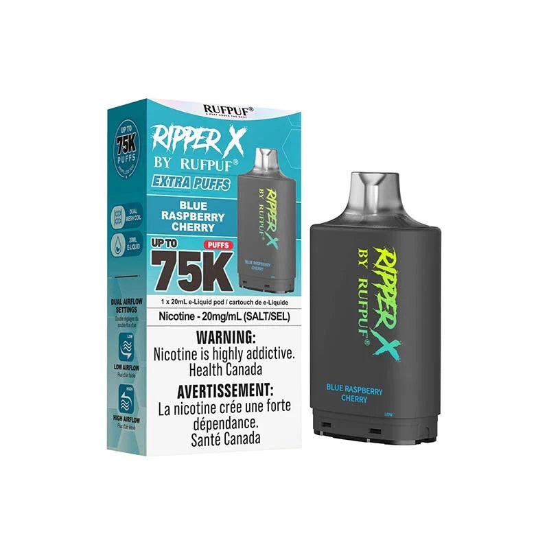 RIPPER X by RUFPUF 75K Pod – Blue Raspberry Cherry 20mg