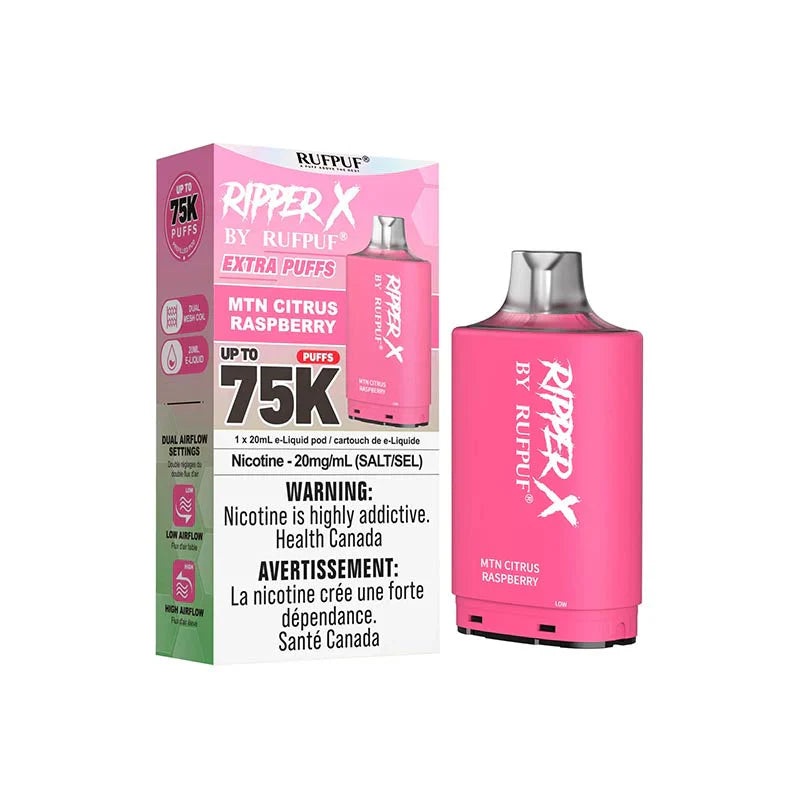 RIPPER X by RUFPUF 75K Pod – MTN Citrus Raspberry 20mg