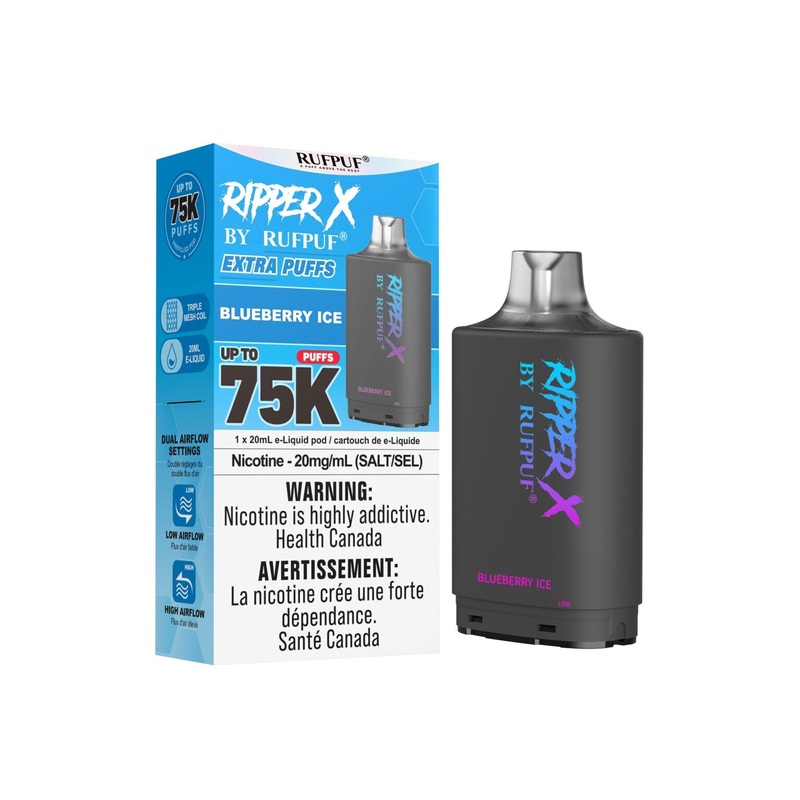 RIPPER X by RUFPUF 75K Pod – Blueberry Ice 20mg