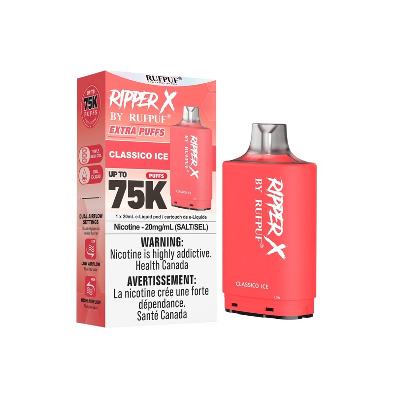 RIPPER X by RUFPUF 75K Pod – Classico Ice 20mg