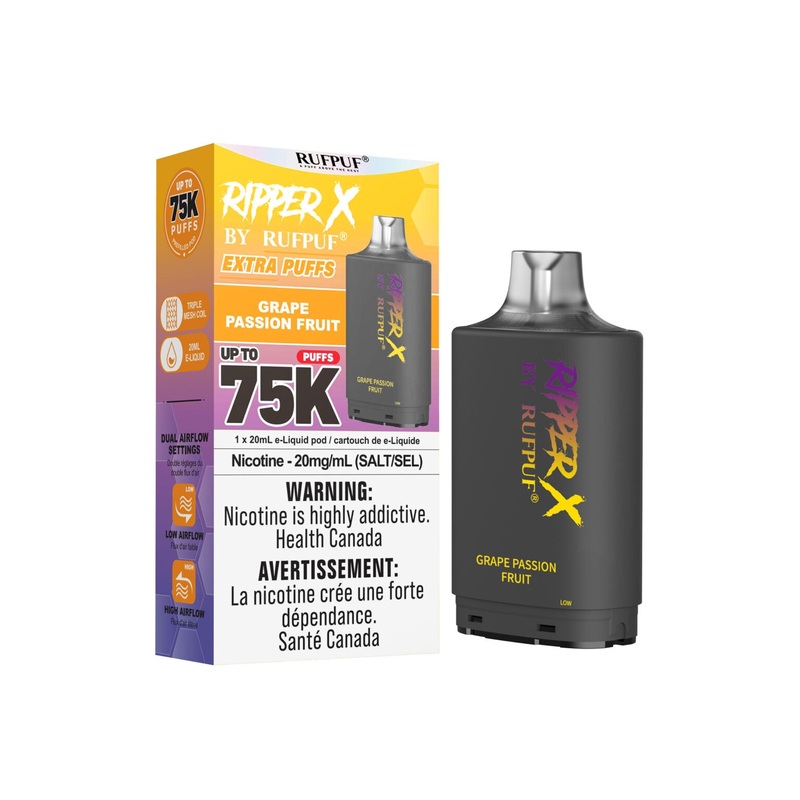 RIPPER X by RUFPUF 75K Pod – Grape Passionfruit 20mg