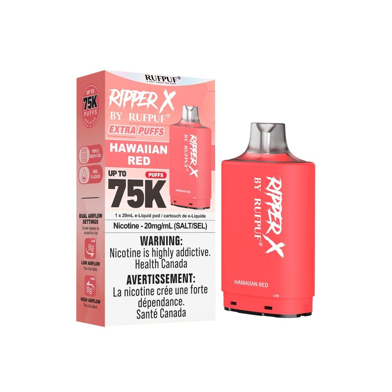 RIPPER X by RUFPUF 75K Pod – Hawaiian Red 20mg