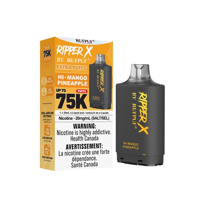 RIPPER X by RUFPUF 75K Pod – Hi-Mango Pineapple 20mg