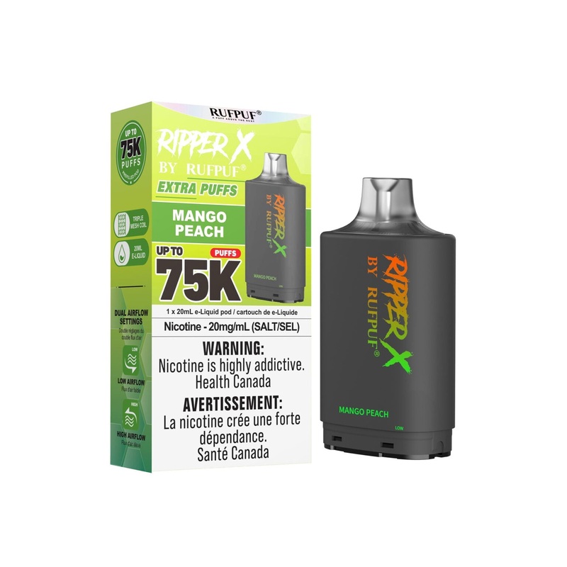 RIPPER X by RUFPUF 75K Pod – Mango Peach 20mg