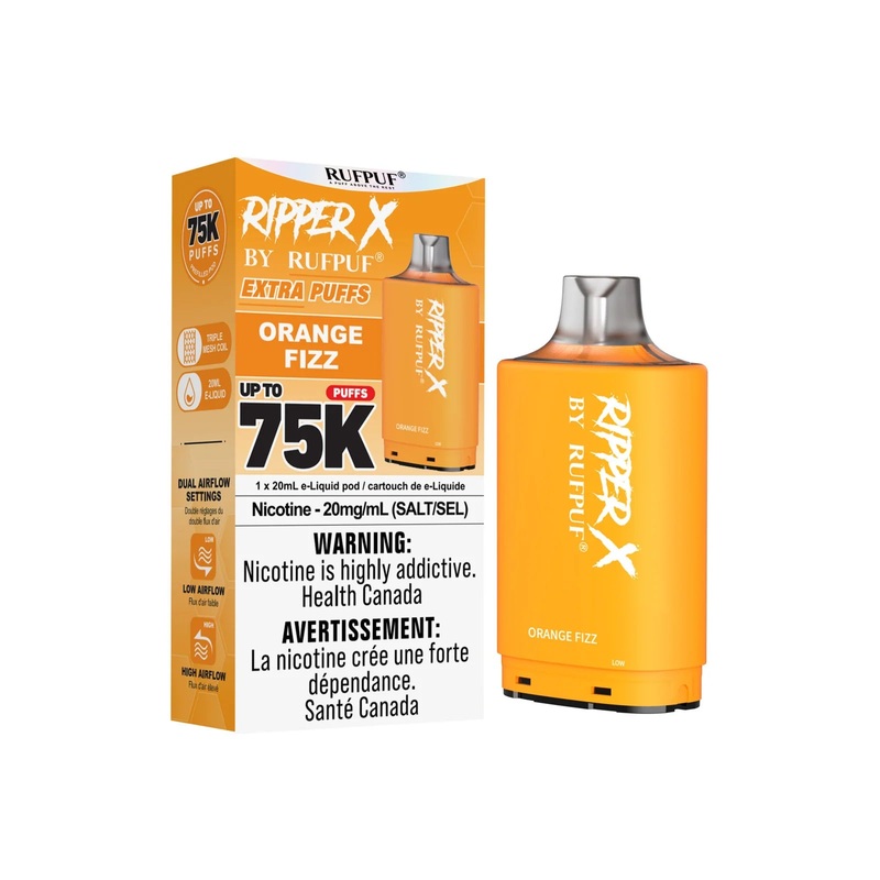 RIPPER X by RUFPUF 75K Pod – Orange Fizz 20mg