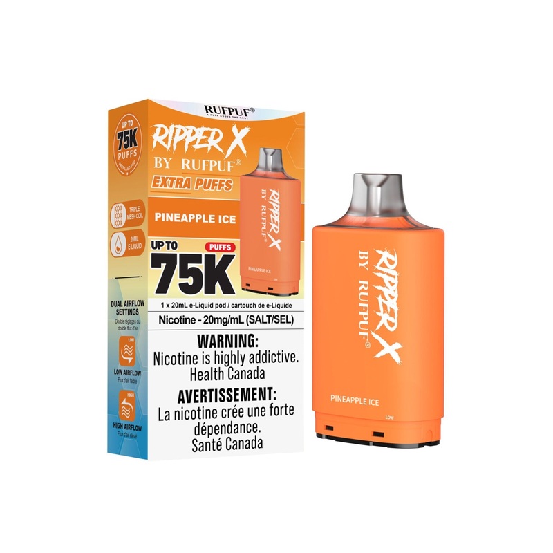 RIPPER X by RUFPUF 75K Pod – Pineapple Ice 20mg