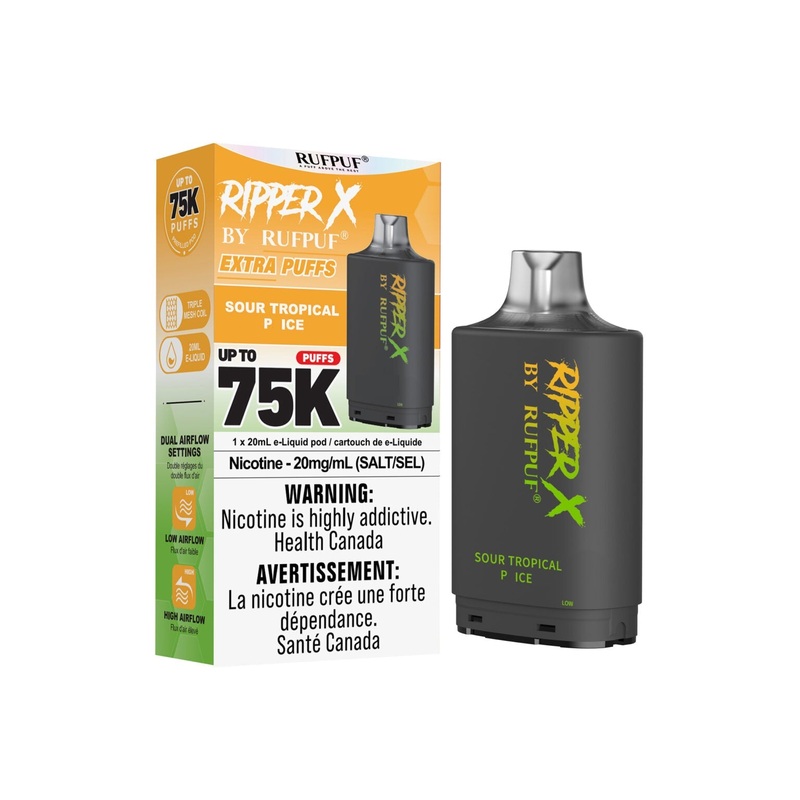 RIPPER X by RUFPUF 75K Pod – Sour Tropical P Ice 20mg