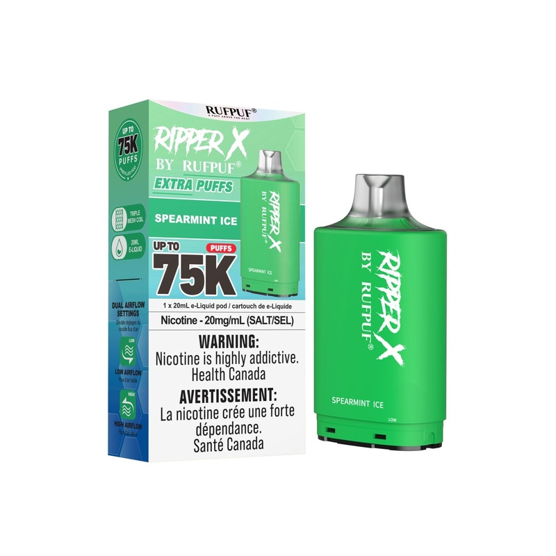 RIPPER X by RUFPUF 75K Pod – Spearmint Ice 20mg