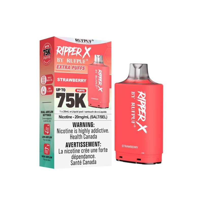 RIPPER X by RUFPUF 75K Pod – Strawberry 20mg
