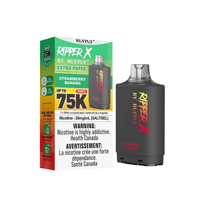 RIPPER X by RUFPUF 75K Pod – Strawberry Banana 20mg