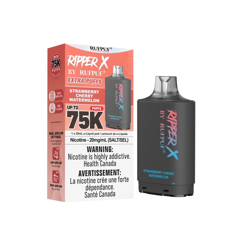 RIPPER X by RUFPUF 75K Pod – Strawberry Cherry Watermelon 20mg