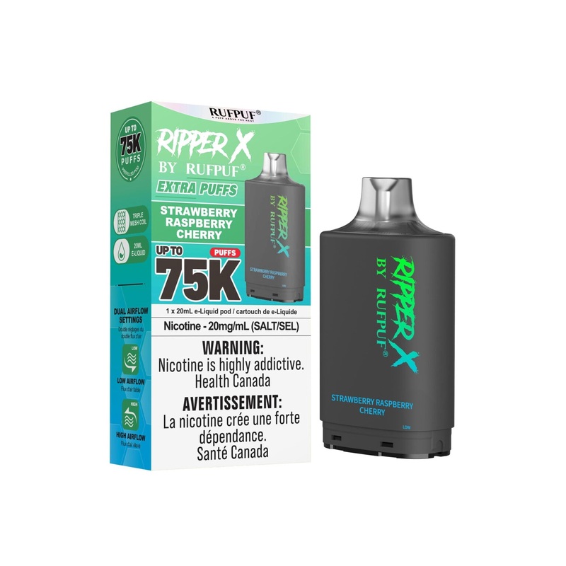 RIPPER X by RUFPUF 75K Pod – Strawberry Raspberry Cherry 20mg