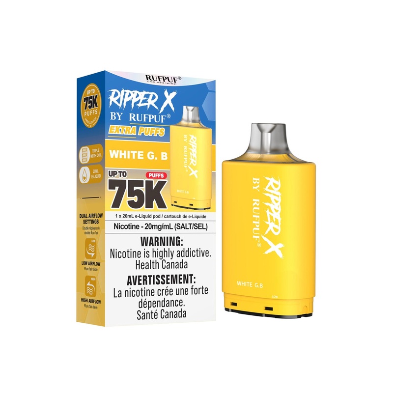 RIPPER X by RUFPUF 75K Pod – White G.B. 20mg