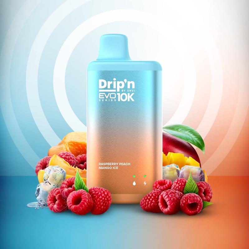 Drip’n by Envi EVO Series 10k – Raspberry Peach Mango Ice