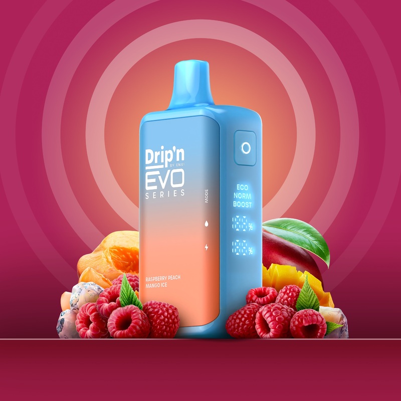 Drip’n by Envi EVO Series 28k – Raspberry Peach Mango Ice