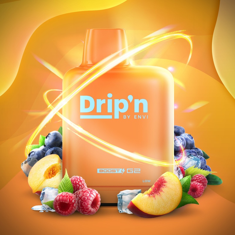 Level X Drip’n Boost G2 Pod – Peach Blue Razz Ice