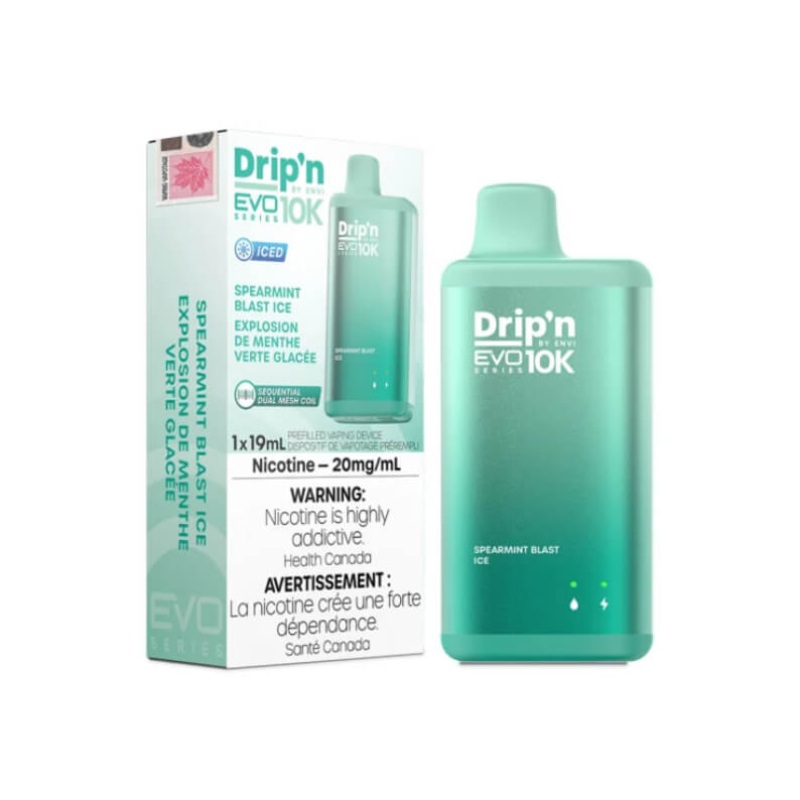 Drip’n Evo 10K Disposable Vape – Spearmint Blast Ice (10000 Puffs)