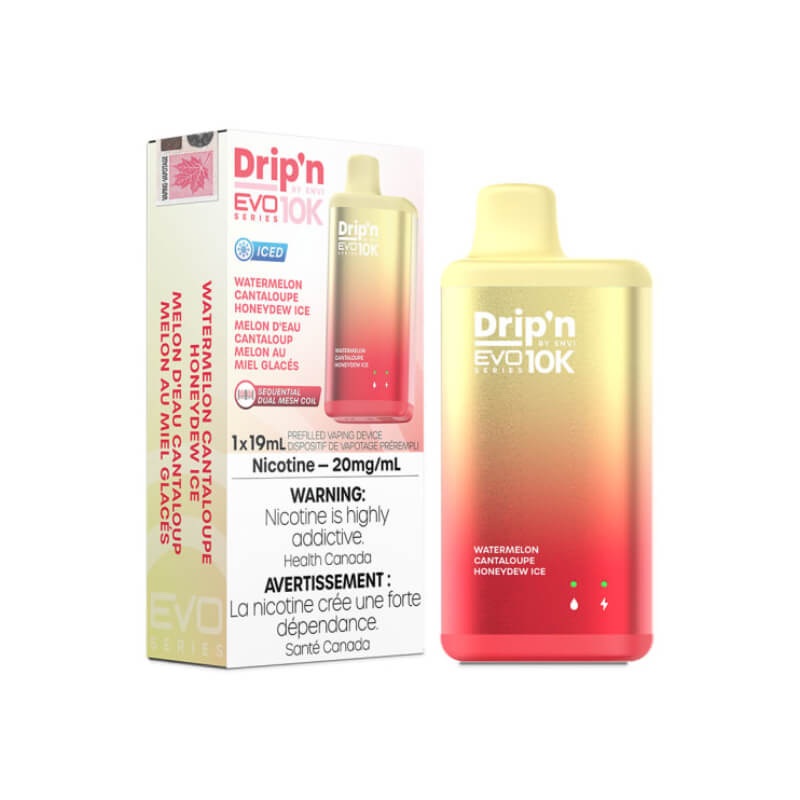 Drip’n Evo 10K Disposable Vape – Watermelon Cantaloupe Honeydew Ice (10000 Puffs)