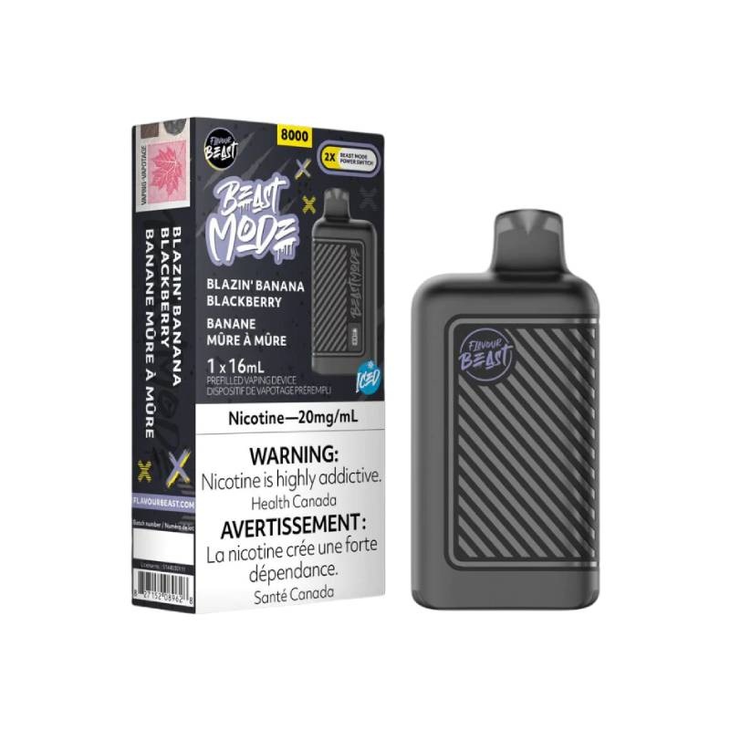 Flavour Beast BEAST MODE 8000 Blazin’ Banana Blackberry Iced