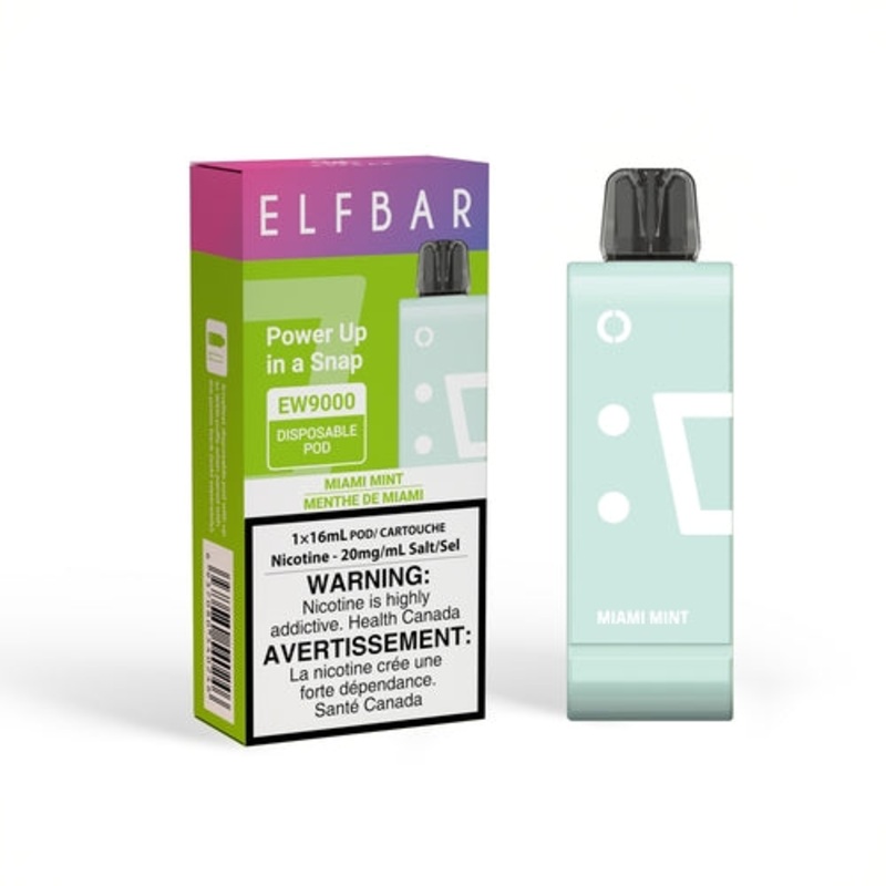 Elf Bar EW9000 Pods – Miami Mint, 9000 Puffs
