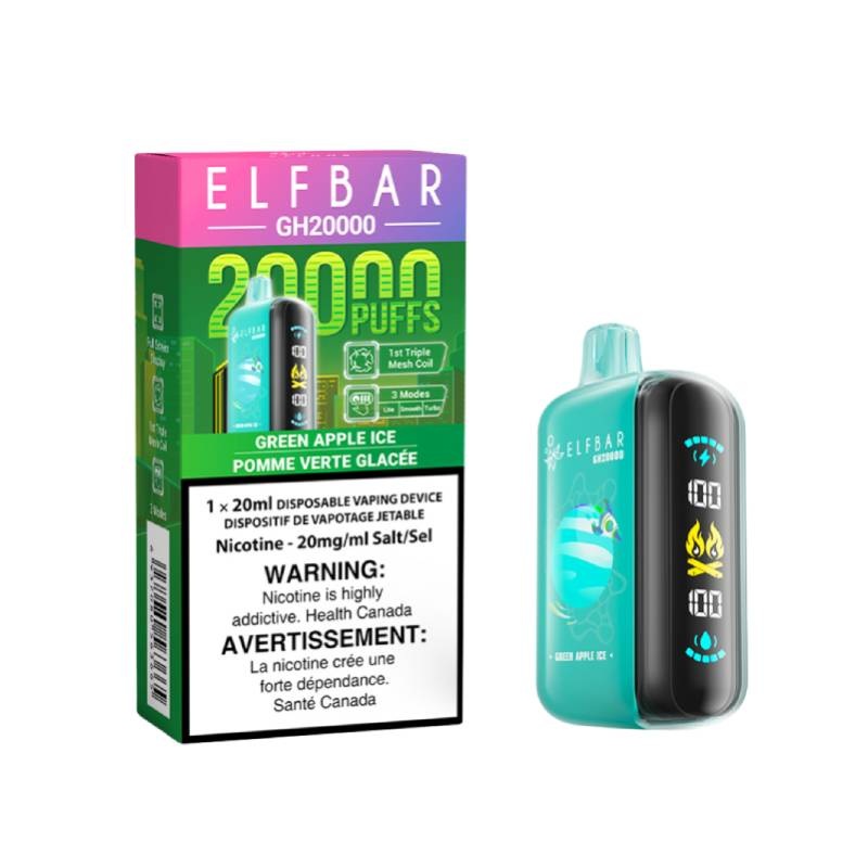 Elf Bar GH20000 – Green Apple Ice Disposable Vape, 20K Puffs