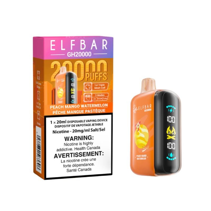Elf Bar GH20000 – Peach Mango Watermelon Disposable Vape, 20K Puffs
