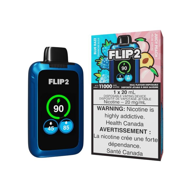 Flip Bar 2 Disposable – Blue Razz & Juicy Peach, 20ML