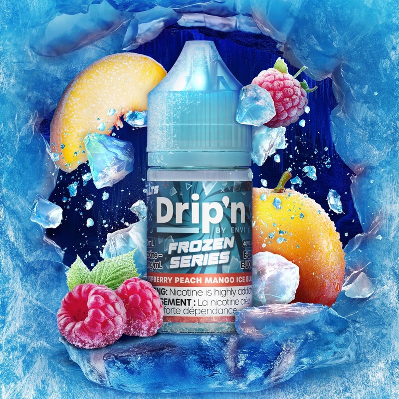 Drip’n Frozen E-Liquid – Raspberry Peach Mango Ice Blast (MB)