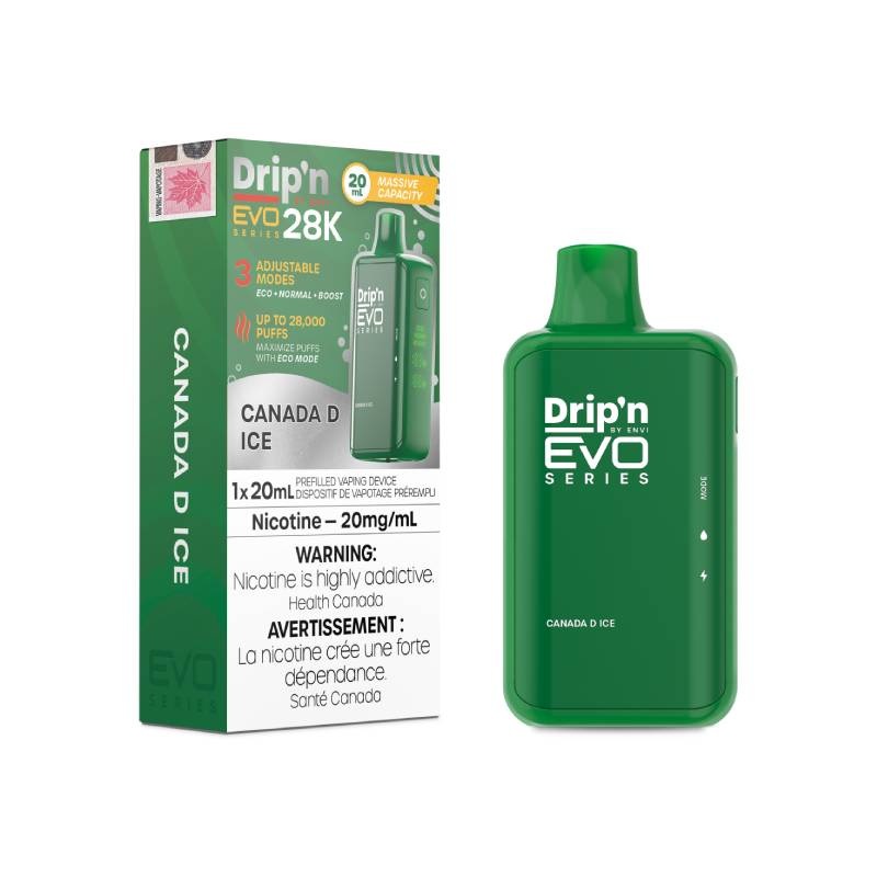 Envi Drip’n Evo 28K Disposable Vape – Canada D, 20ML