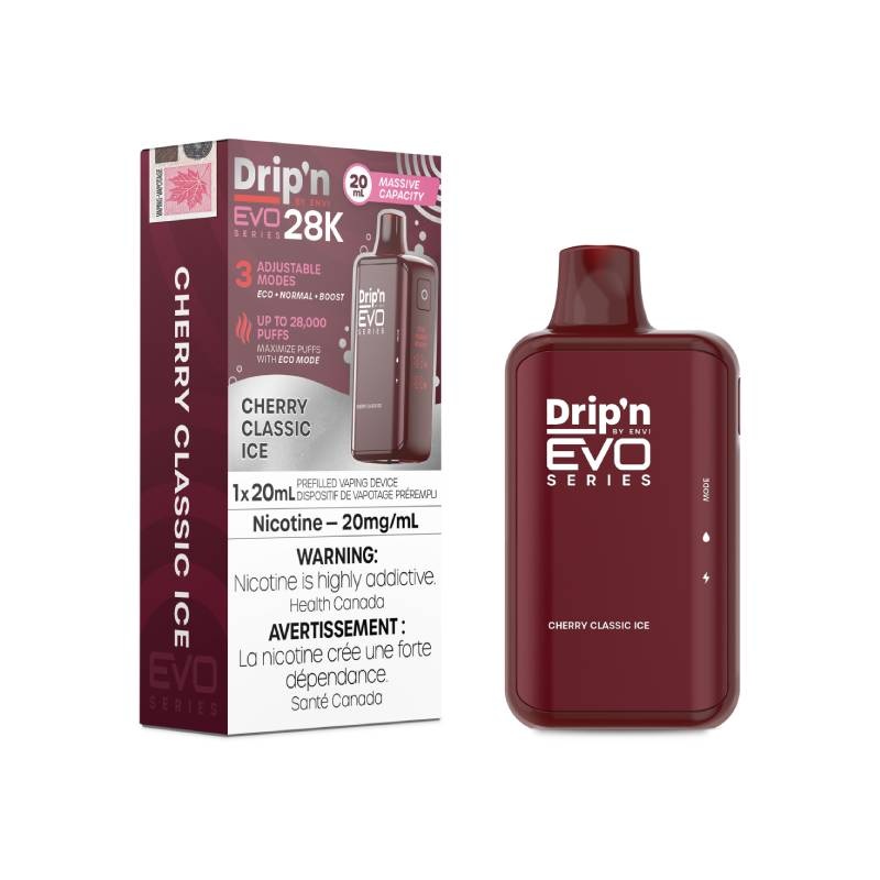 Envi Drip’n Evo 28K Disposable Vape – Cherry Classic, 20ML
