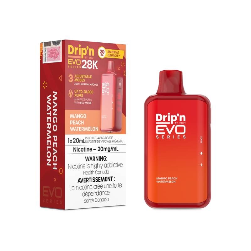Envi Drip’n Evo 28K Disposable Vape – Mango Peach Watermelon, 20ML