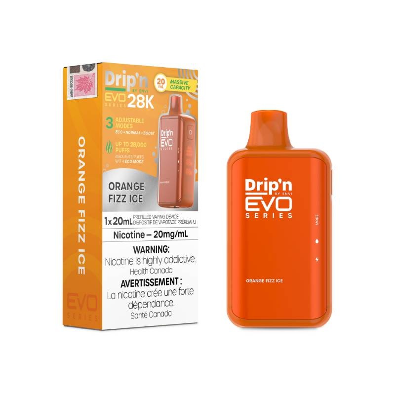 Envi Drip’n Evo 28K Disposable Vape – Orange Fizz, 20ML