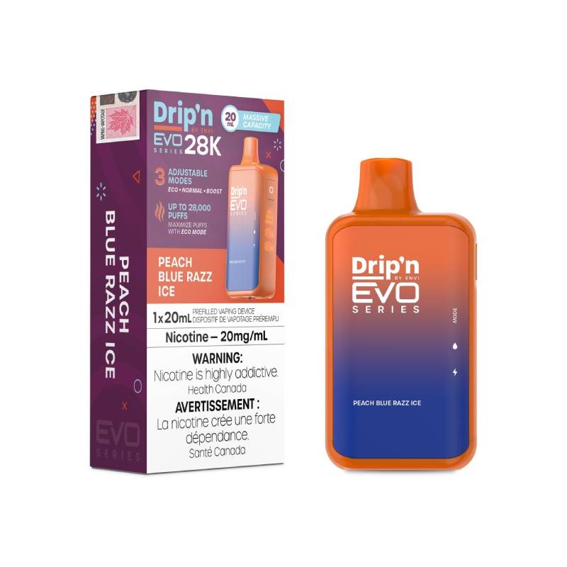 Envi Drip’n Evo 28K Disposable Vape – Peach Blue Razz, 20ML