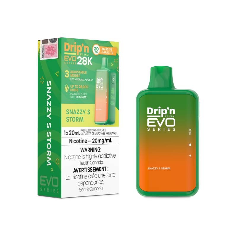 Envi Drip’n Evo 28K Disposable Vape – Snazzy S Storm, 20ML
