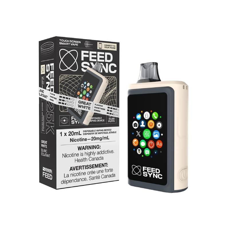 FEED Sync 25K Disposable Vape – Great White, 20ML